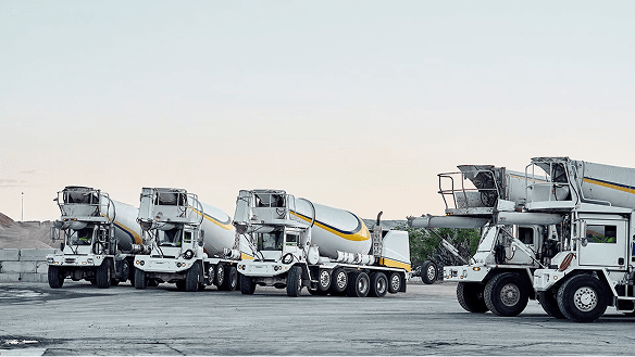 Fleet management and logistics with trucks on highway