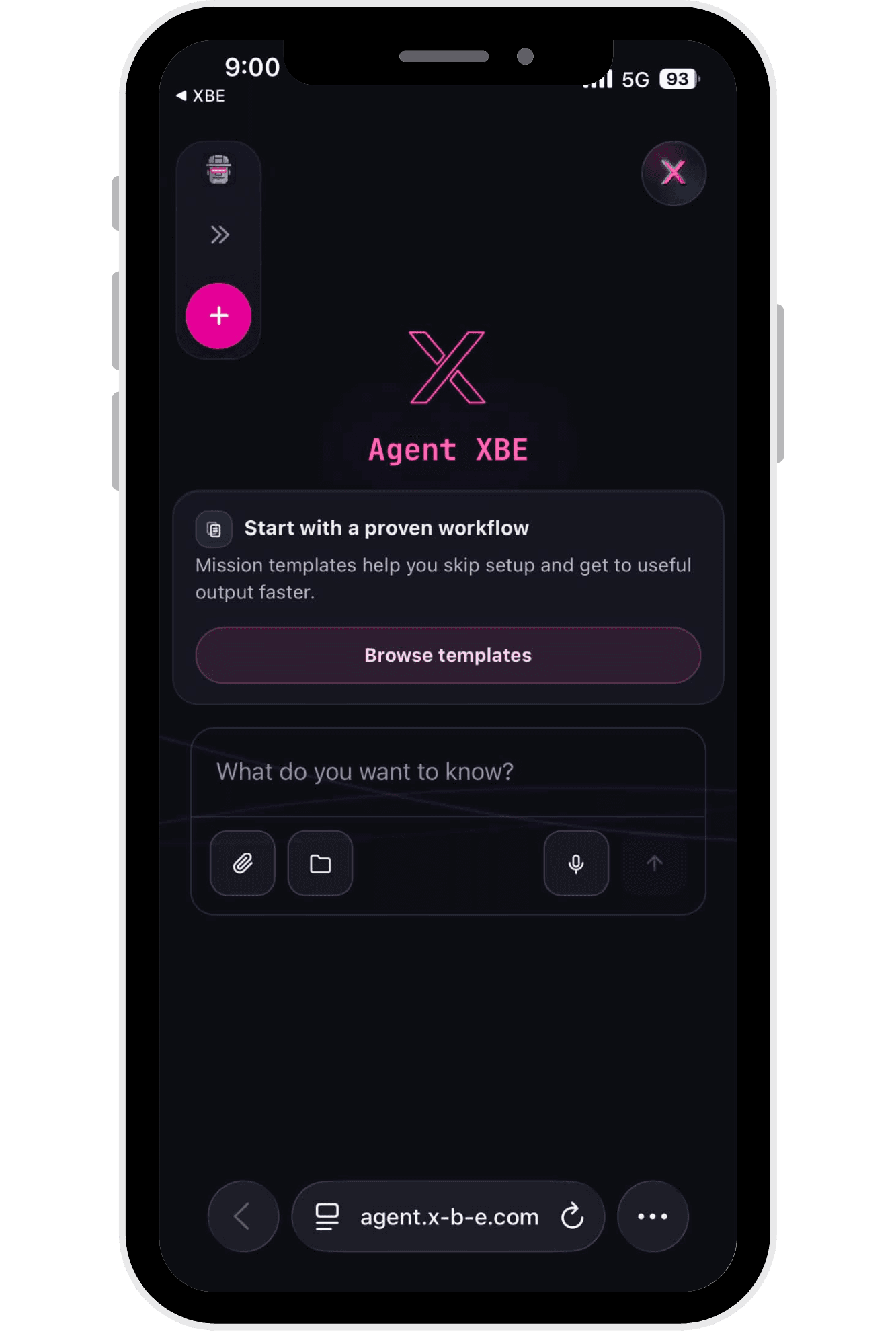 Agent XBE mobile interface