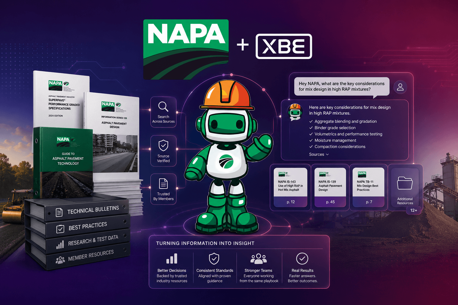 NAPA and XBE team members reviewing Hey NAPA insights as an example of practical AI adoption in the asphalt industry.