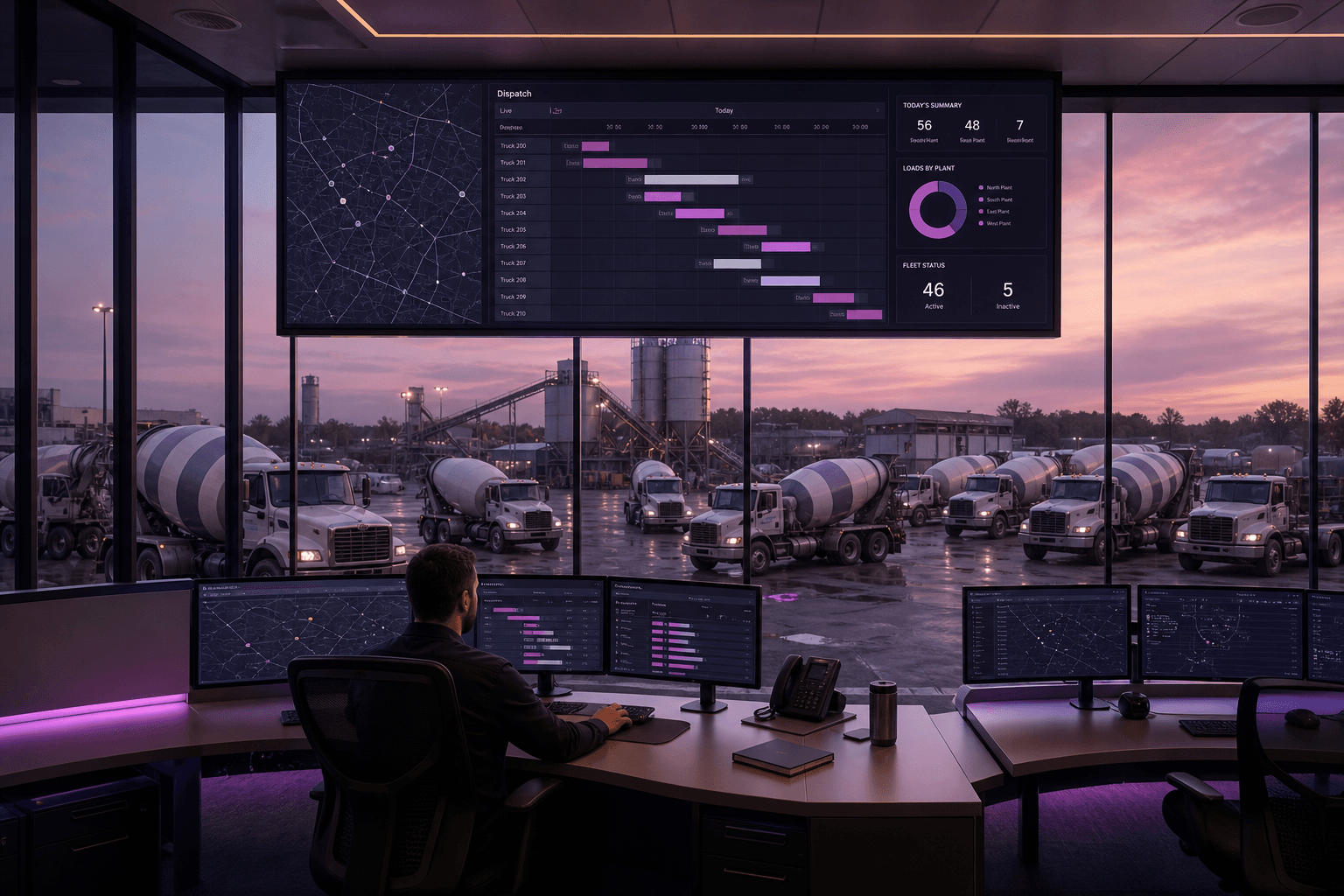 Digital operations view tailored to heavy materials and construction work